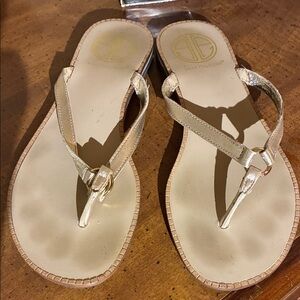 Lilly Pulitzer Gold Thong Sandals
